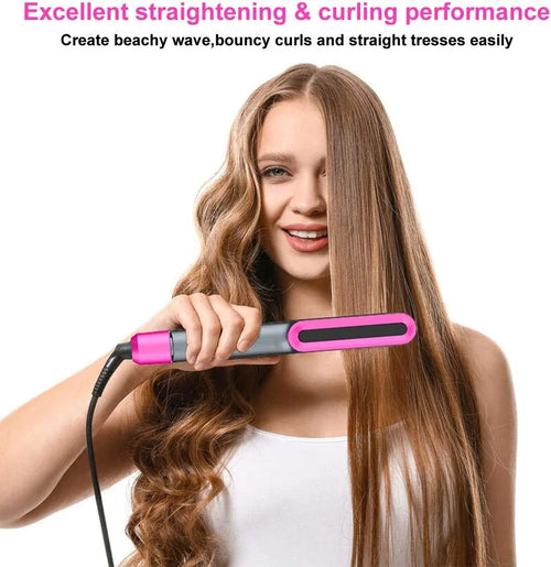 2 In 1 Hair Straightener And Curler, Professional Flat Iron For All Hair Styles, Less Frizz, Shinier & Smoother Hair